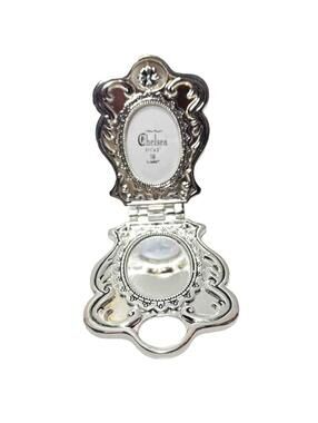 Vintage Silver Plated Compact Photo Frame Foldable GANZ Silver Chelsea, Spin New